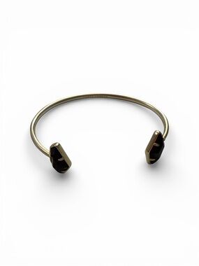 Kendra Scott Black Coffin Shape Stone Cuff Bracelet for Women, 14k Gold-Plated,